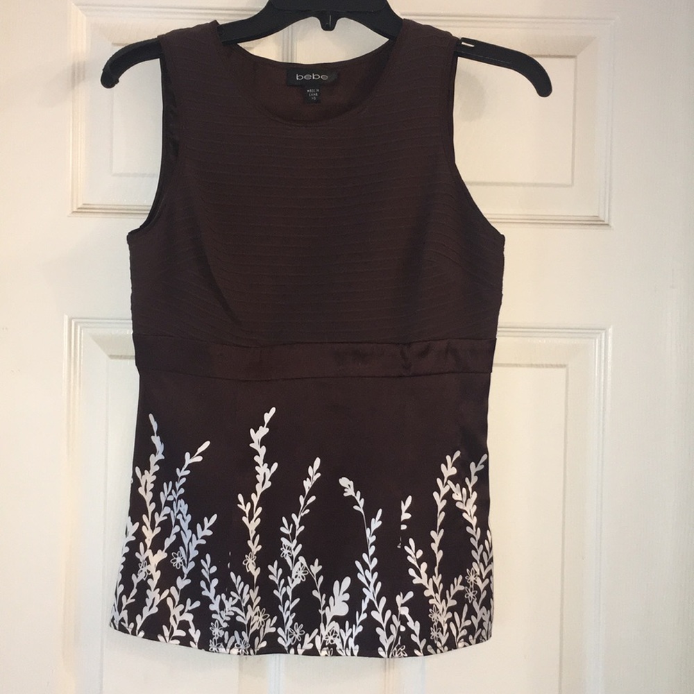 Bebe Brown silk top - XS